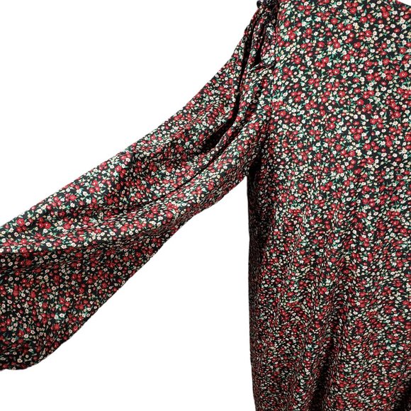 Boohoo Women's size 12 Black Floral Long Sleeve Lightweight Dress - Picture 6 of 7